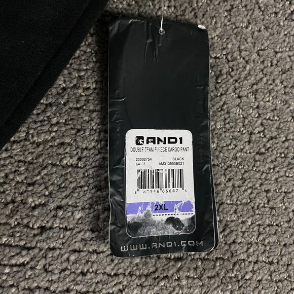 NWT Vintage And1 Sweatpants Men's 2XL Double Team Fleece Cargo Joggers Pants Y2K - Picture 5 of 16